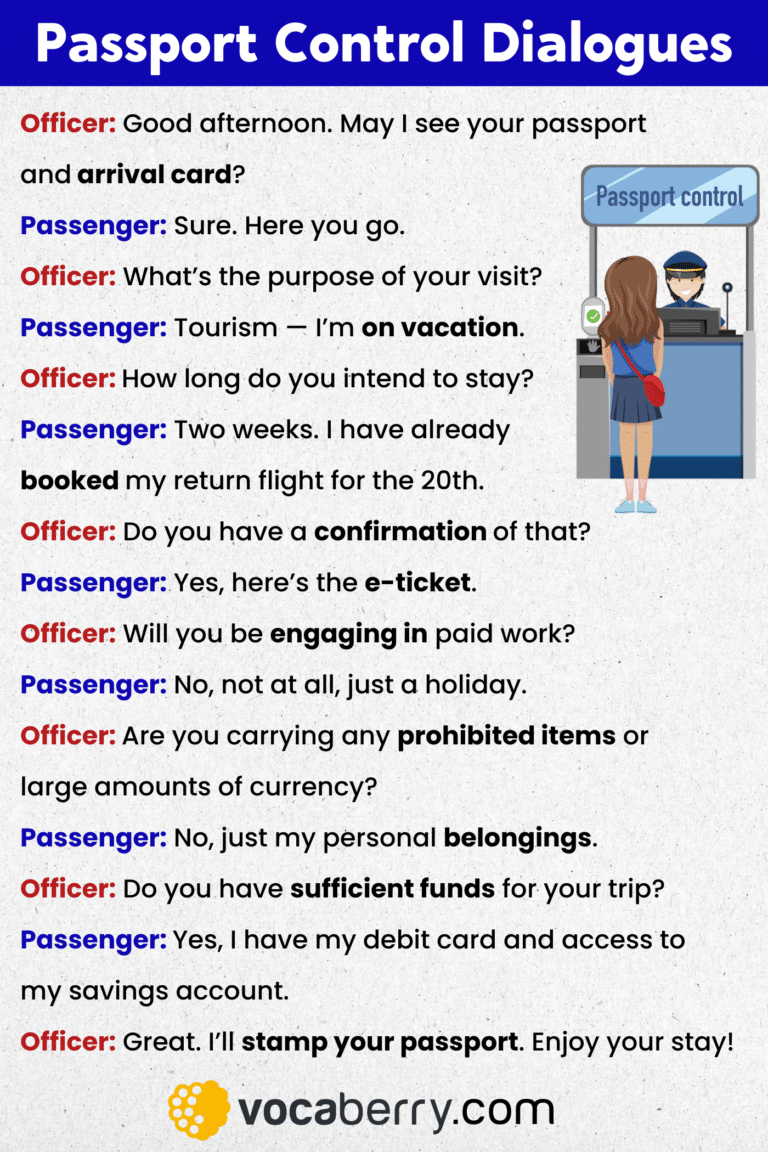 Speaking English at Passport Control – Dialogues & Vocabulary