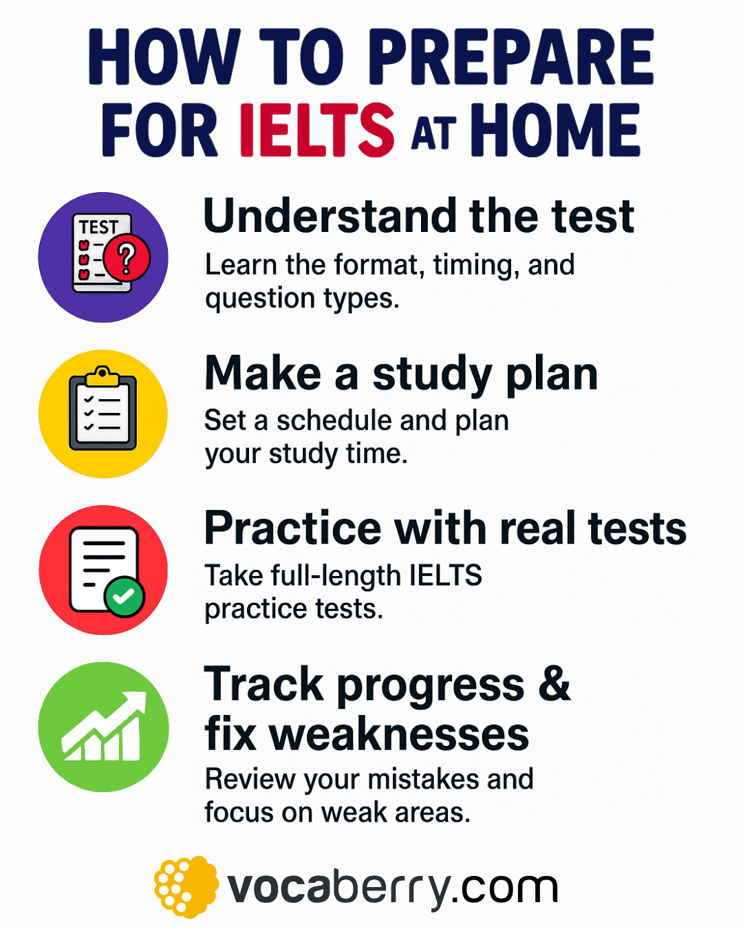 how-to-prepare-for-the-ielts-exam-at-home-step-by-step-guide-ielts-test-preparation-tips-learn-english-ielts-lesson-vocaberry