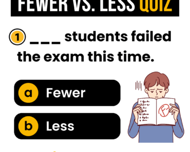 Fewer vs. Less Quiz – English Grammar