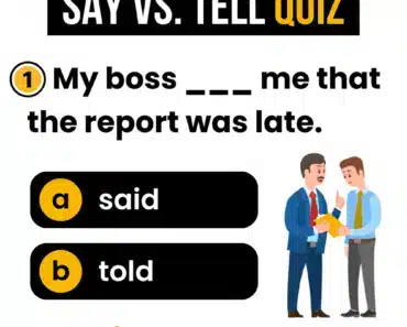 Say vs. Tell Quiz – English Grammar
