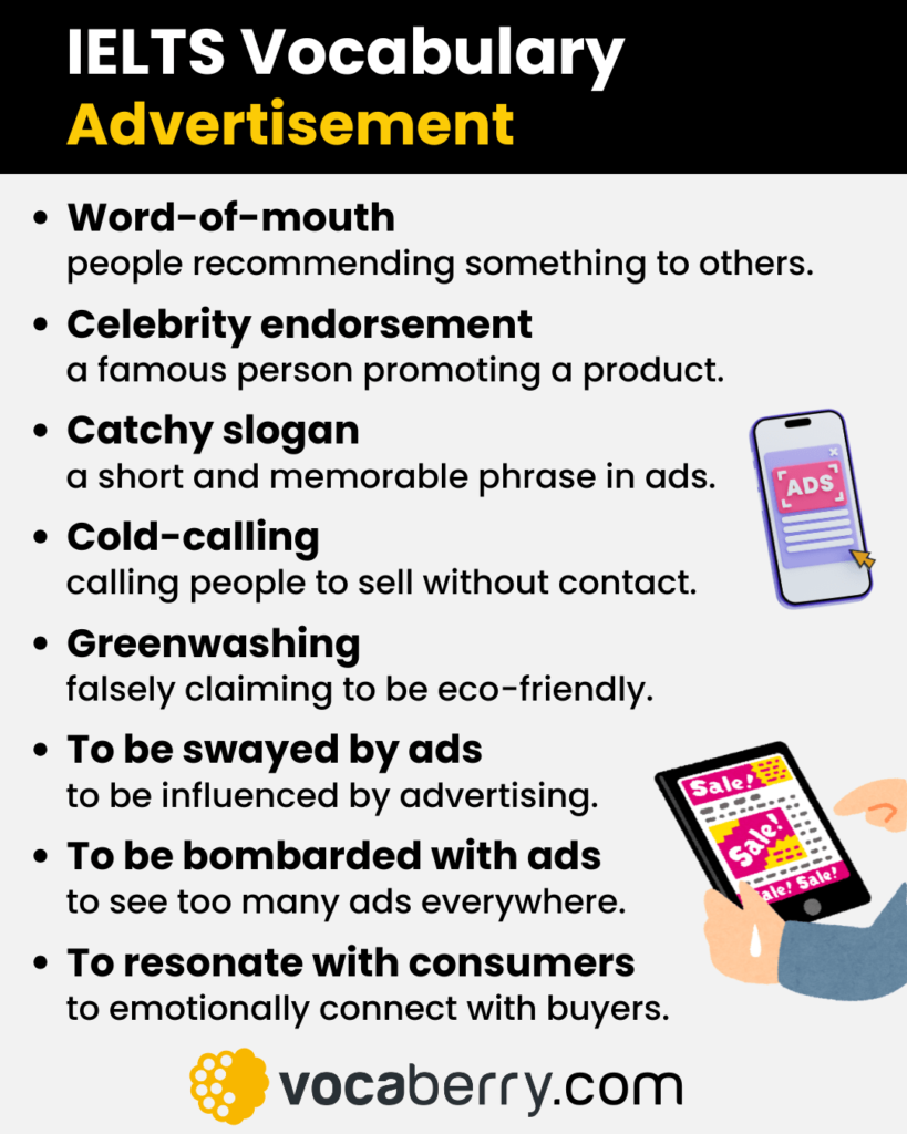 ielts-vocabulary-for-advertisement-with-definitions-ielts-speaking-part-1-part-2-part-3-questions-and-sample-answers-english-vocaberry