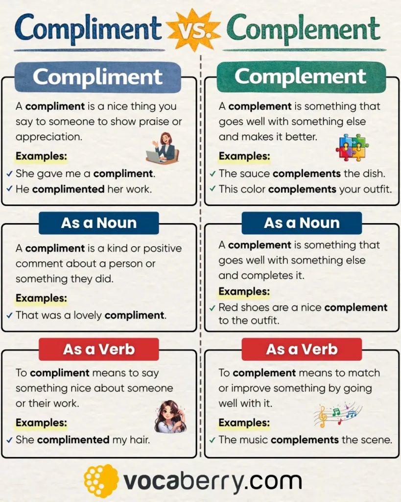 compliment-vs-complement-in-english-grammar-what-is-the-difference-between-compliment-and-complement-meaning-usage-definition-examples-homophones-learn-english-vocabulary-lesson-esl-vocaberry