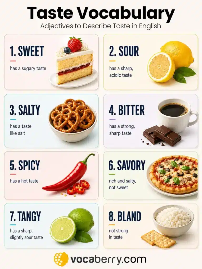 taste-vocabulary-adjectives-to-describe-food-taste-in-english-types-of-tastes-learn-english-vocabulary-lesson-esl-vocaberry