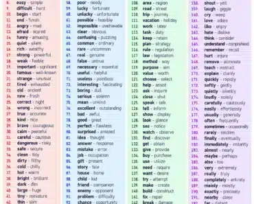 200 Synonyms in English: Common Synonym Words 200 Synonyms in English: Common Synonym Words