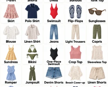 Summer Clothes Names: English Vocabulary
