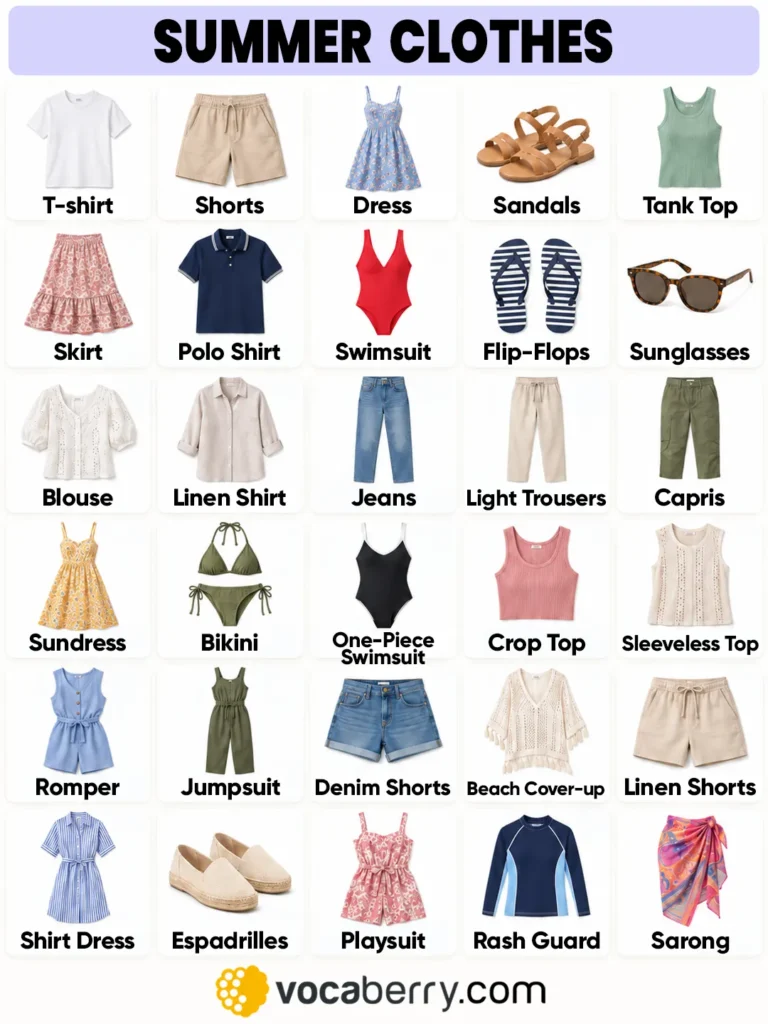 summer-clothes-names-summer-clothing-vocabulary-words-list-with-pictures-learn-english-vocabulary-lesson-esl-vocaberry