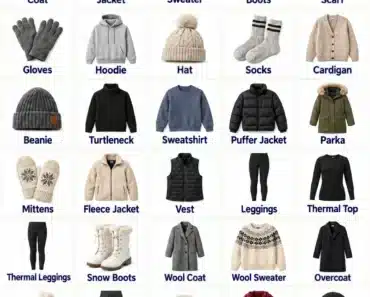 Winter Clothes Names: English Vocabulary